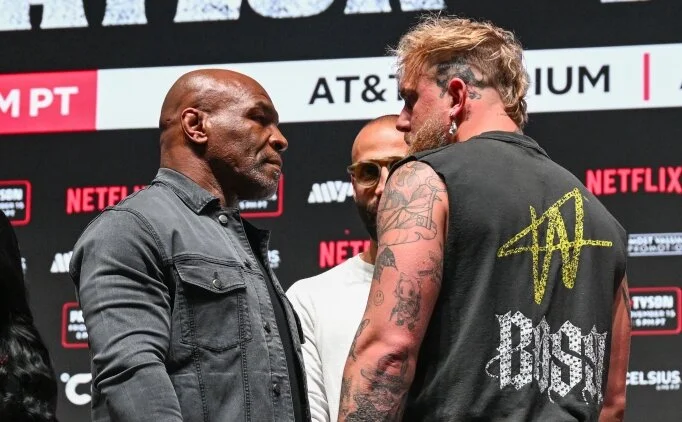 Mike Tyson'dan ma ncesi Jake Paul'a tokat!