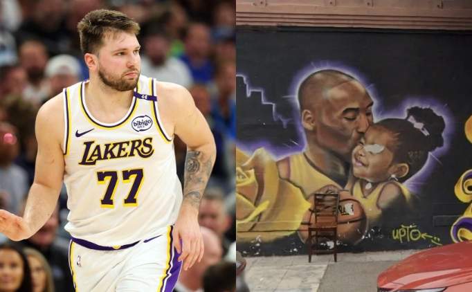 Doncic'ten Kobe ve Gigi duvar resmine b�y�k destek
