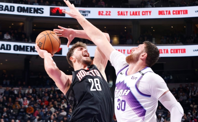 Alperen 27 sayyla parlad, Rockets Utah'ta farkl kazand
