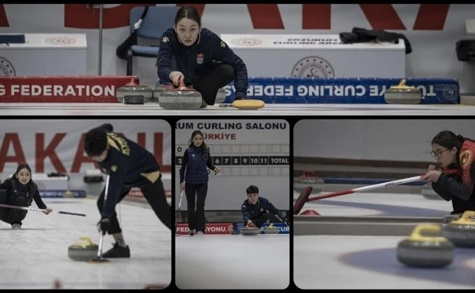 K�rg�zistan Curling Milli Tak�m� antren�r�nden milli sporculara �vg�