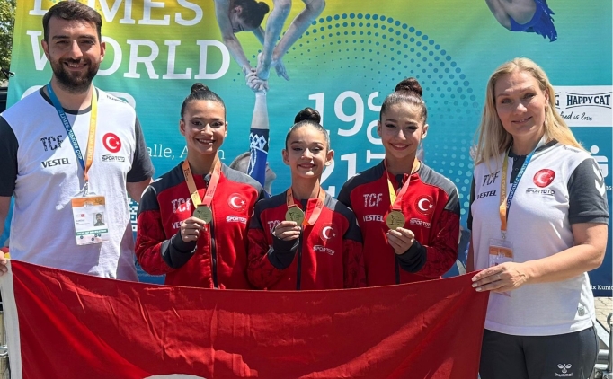 Akrobatik Cimnastik Kad�n Milli Tak�m�, Almanya'da alt�n madalya kazand�