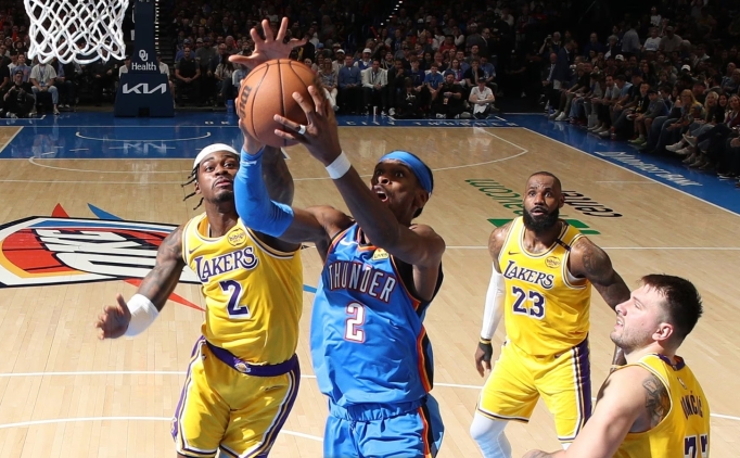 NBA'de Gilgeous-Alexander'�n 42 say� att��� ma�ta Thunder, Lakers'� 136-120 yendi