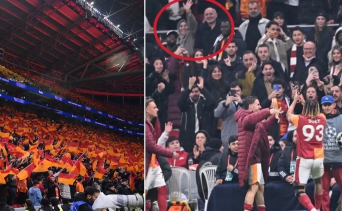 Galatasaray'�n tarihi zaferinde trib�nlerden dikkat �eken an
