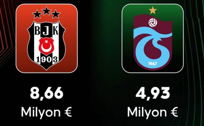 Be�ikta� ve Trabzonspor'un UEFA geliri belli oldu!
