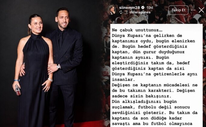 Hakan �alhano�lu'nun e�inden ele�tirilere tepki!