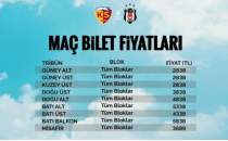 Kayserispor-Beikta mann bilet fiyatlar belli oldu