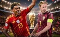 �spanya ile Bel�ika yar� final i�in sahaya ��k�yor