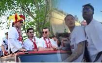 Galatasaray'�n �ampiyonluk kutlamas�nda korku dolu anlar!